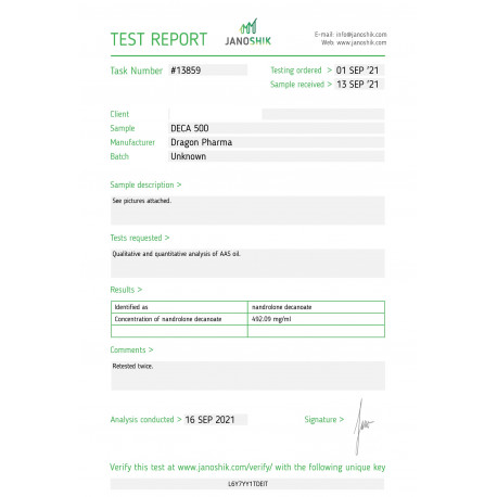 Deca 500 Lab Test Results