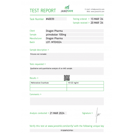 Primobolan 100 Lab Test Results