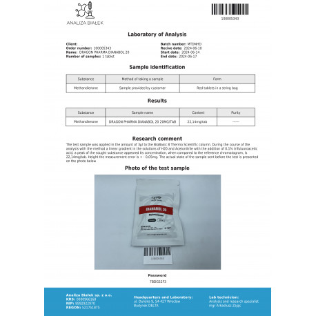 Dianabol 20mg Lab Test Results